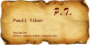 Pauli Tibor névjegykártya
